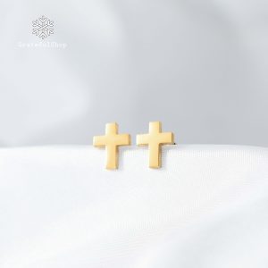 Anting Gold Cross Simple