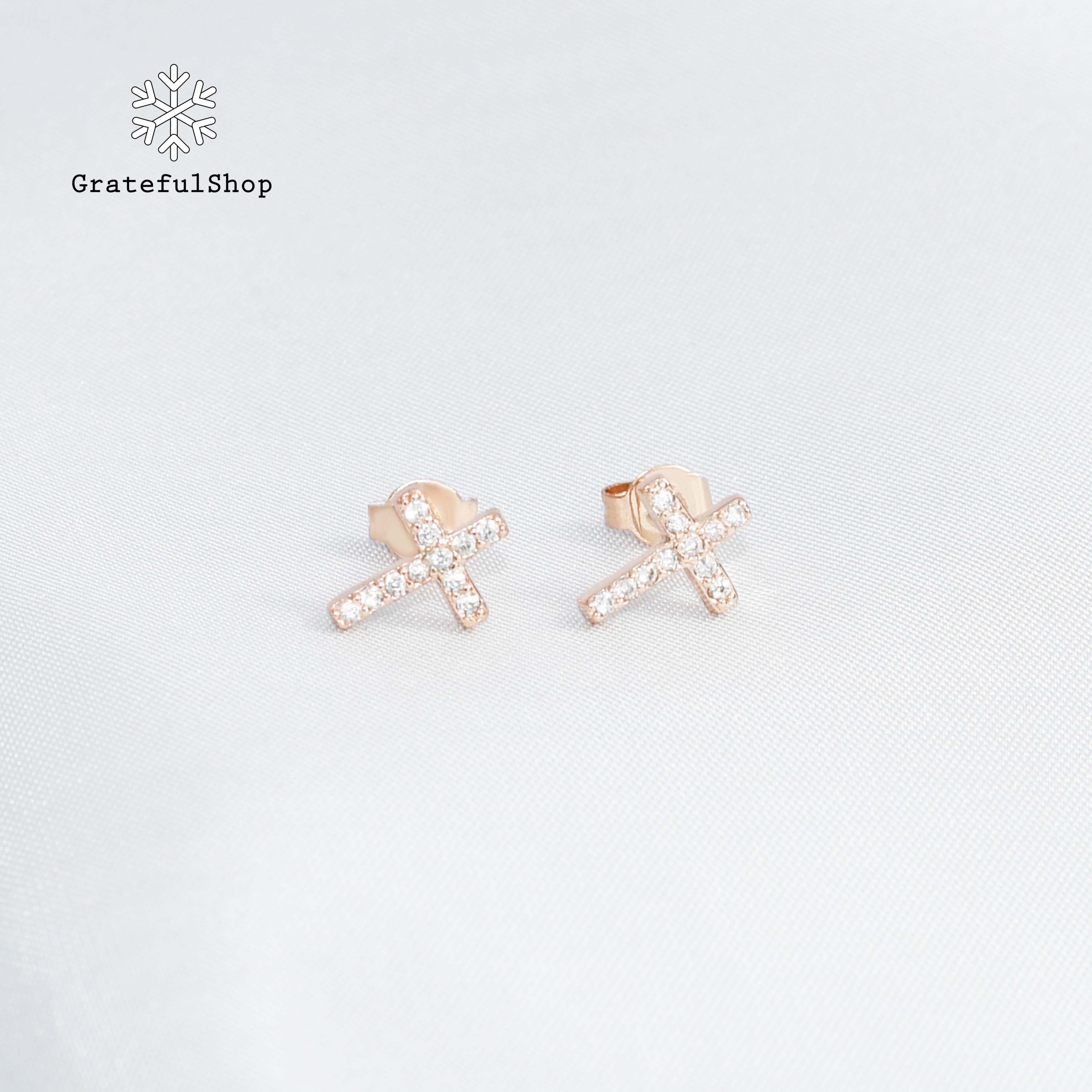 Anting Cross Zircon (Gold / Rosegold/ Silver) - Image 4