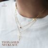 Yvon Necklace (KALUNG SALIB Gold / SIlver Yvon) STAINLESS STEEL (ANTI KARAT) (FREE POUCH)