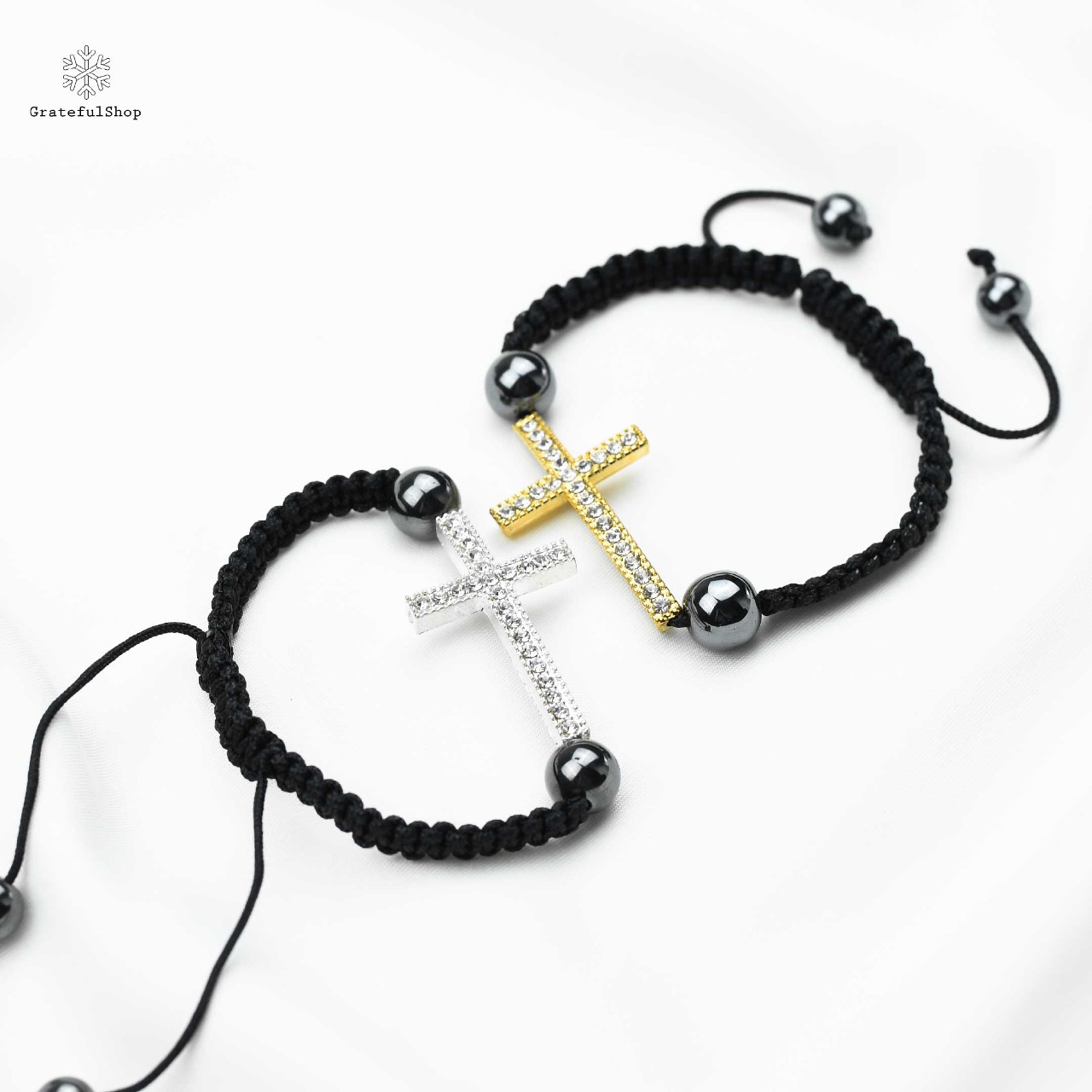Gelang Cross Knit Zircon (Gold / Silver)