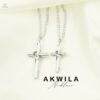 Kalung Salib Couple Akwila (STAINLESS STEEL) ANTI KARAT / FREE POUCH