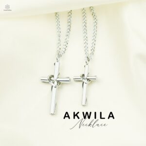 Kalung Salib Couple Akwila (STAINLESS STEEL) ANTI KARAT / FREE POUCH