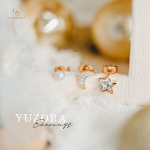 Grateful - Yuzora Earrings satu set / Anting bulan moon Tusuk Stainless Steel ANTI KARAT