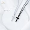 Grateful - Kalung Salib Galilea / Cross Black necklace (STAINLESS STEEL) + FREE POUCH