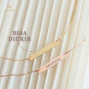 Grateful - Kalung Akku (FREE UKIR) / NECKLACE AKKU BAR CUSTOM (STAINLESS STEEL) + FREE POUCH