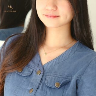 Grateful - Kalung Huruf • Anti Karat • FREE POUCH • Micro Initial Letter Necklace - Image 5