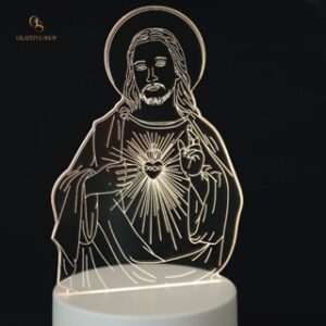 Grateful - Akrilik Tuhan Yesus Memberkati LED Lamp/ Lampu Kristen Psalm Pajangan kado Jesus Bless