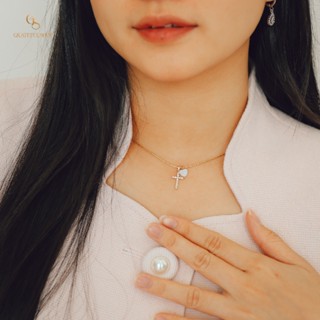 Gratefulshop - Kalung Cross Heart gold(Necklace Salib Hati (STAINLESS STEEL ANTI KARAT)(FREE POUCH) - Image 2
