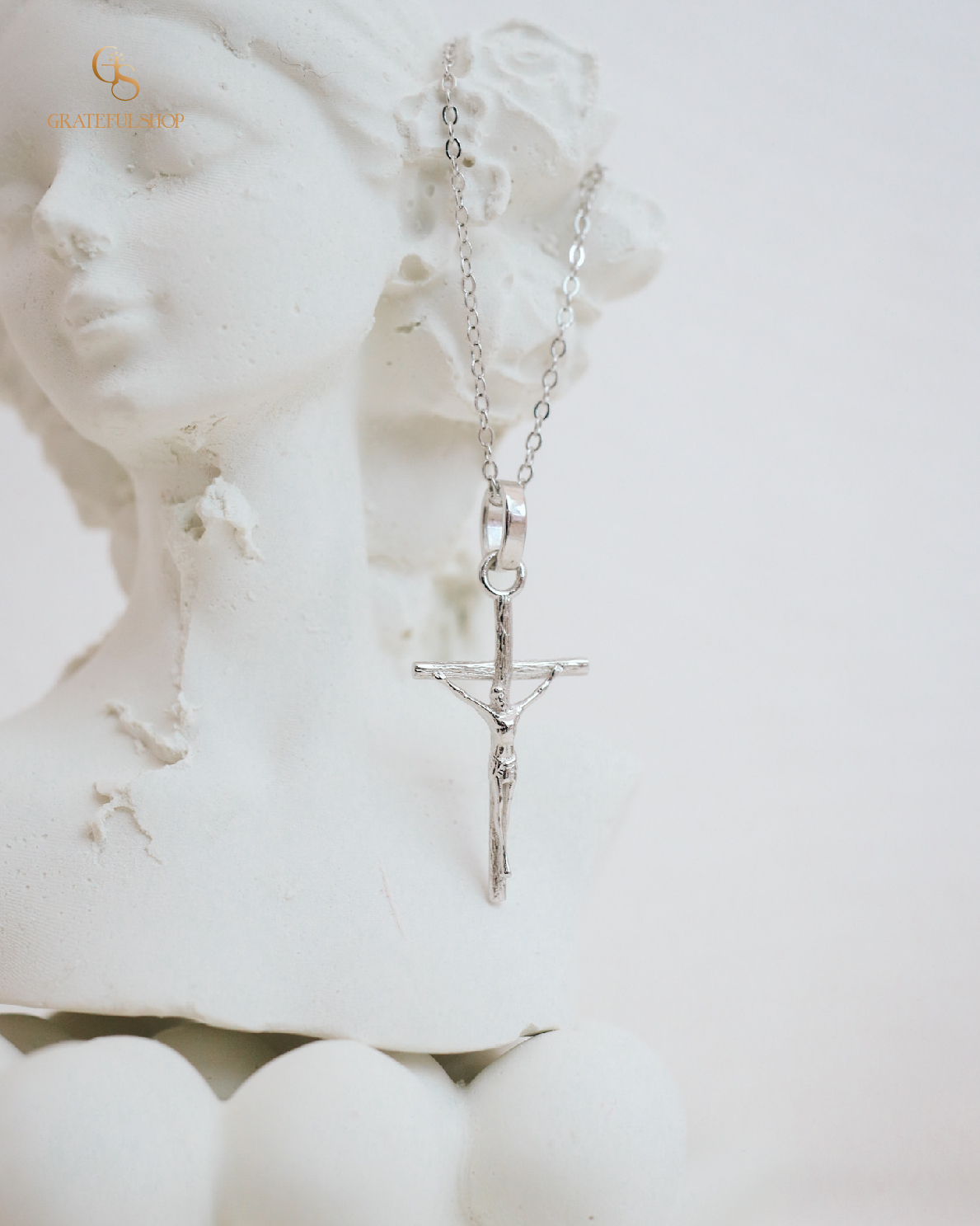Grateful - Kalung Cross Sharon Grateful / Kalung Salib silver sterling (FREE BOX) - Image 2