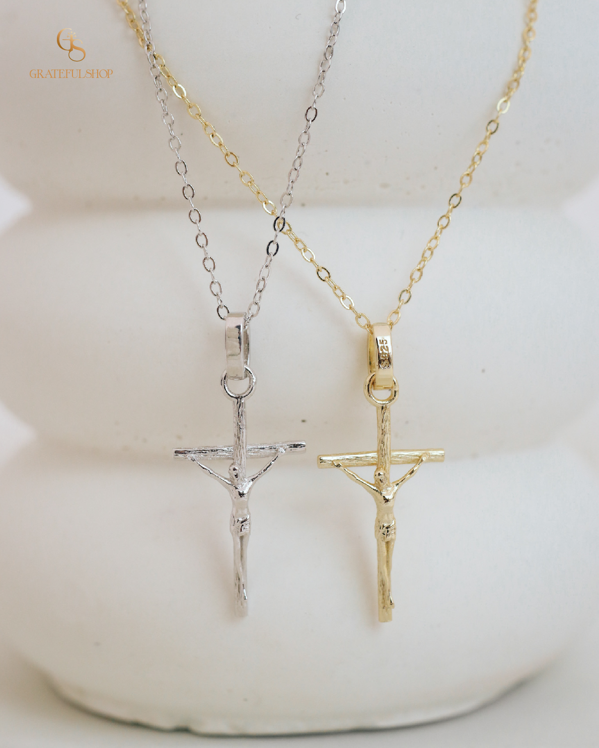 Grateful - Kalung Cross Sharon Grateful / Kalung Salib silver sterling (FREE BOX) - Image 4
