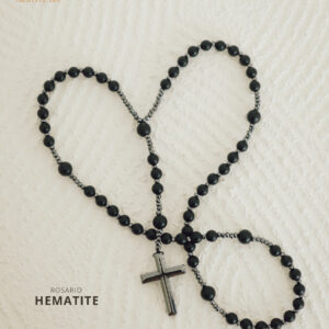 Grateful - Kalung Rosario Hematite / Necklace Cross hitam ANTI KARAT+ FREE POUCH