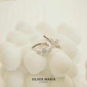 Grateful - Anting Salib Maria Zircon/ Cross Earring Silver Sterling 925 (ANTI KARAT/ ANTI PUDAR)