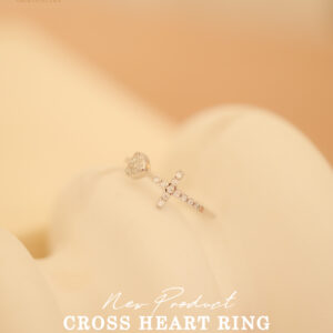Grateful - CINCIN SALIB CROSS HEART (STERLING SILVER 925) (ANTI KARAT/ ANTI LUNTUR) + FREE KOTAK