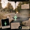 Grateful x Eora Official - Gantungan Mobil Salib Resin Glow In Dark Hijau