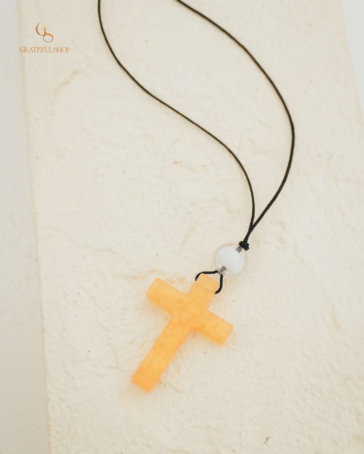 Grateful x Eora Official - Gantungan Mobil Salib Resin Gliter Kuning - Image 4